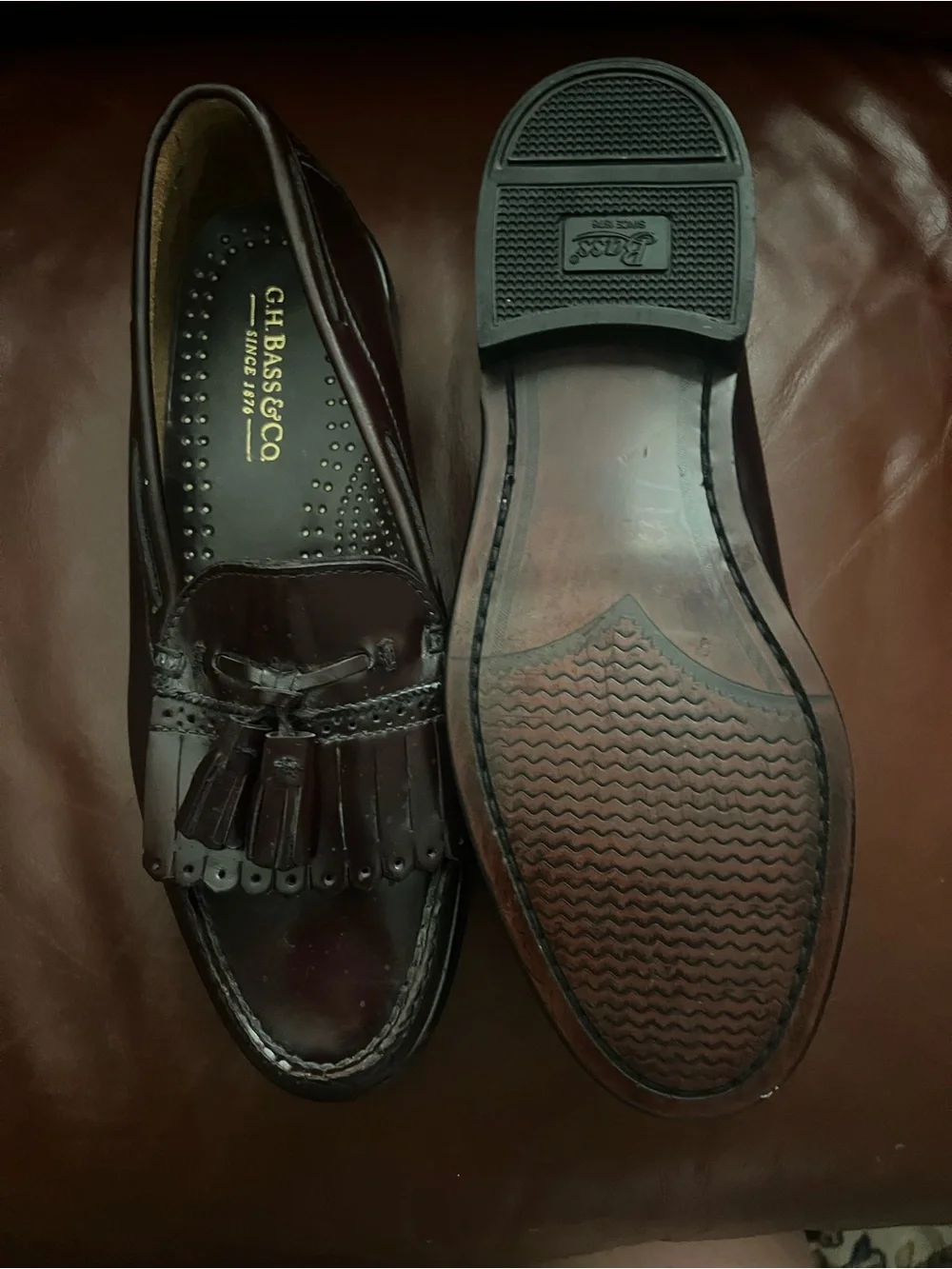 G.H. Bass & Co. Burgundy Tassel Loafers